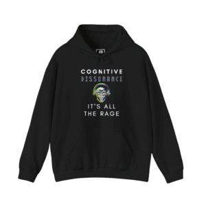 Cognitive Dissonance Glitchy Graphic Black Color Hoodie front