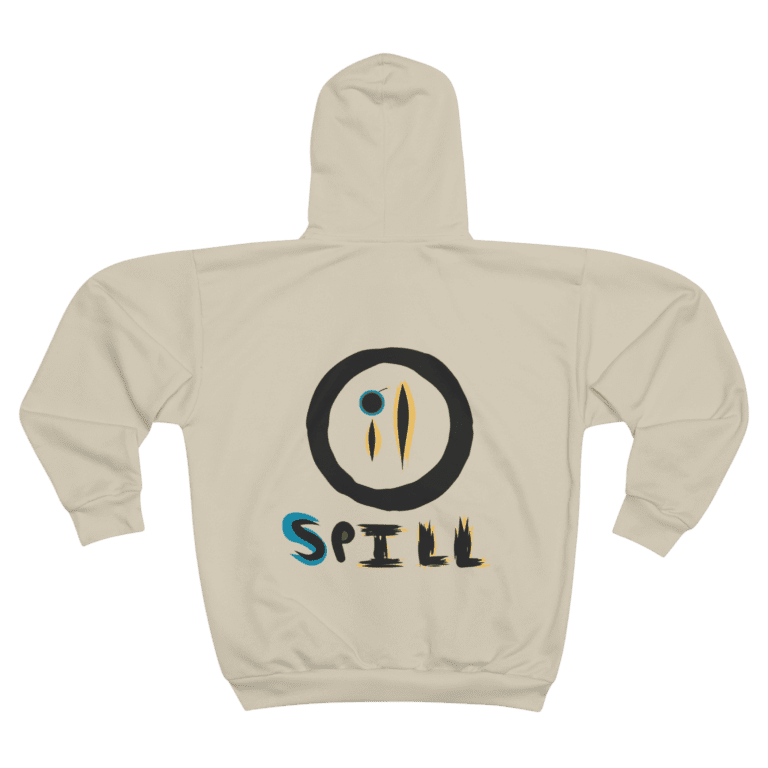 Oil Spill Khaki Hooded Jacket back