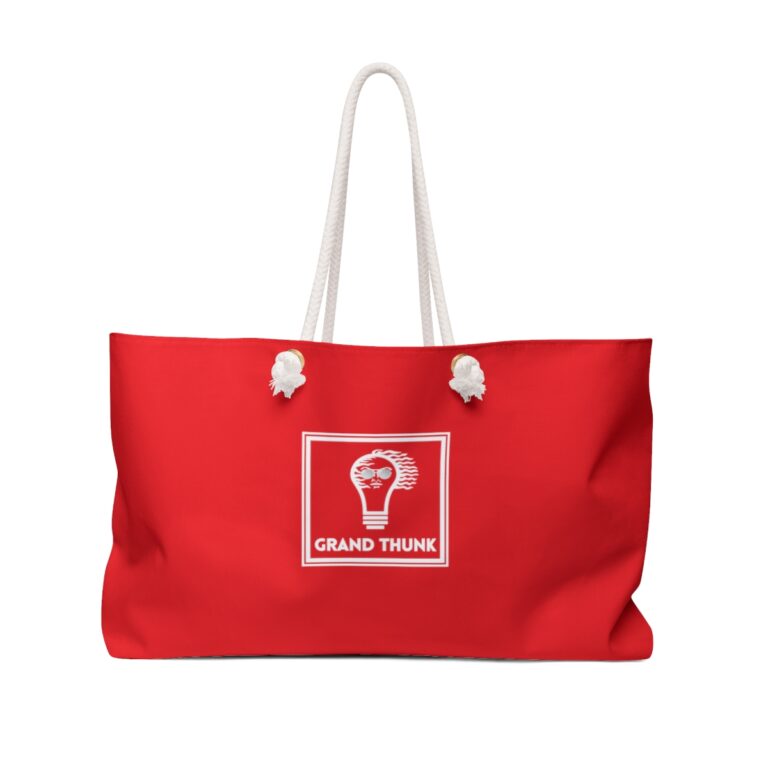 Red Weekender Bag, front view.