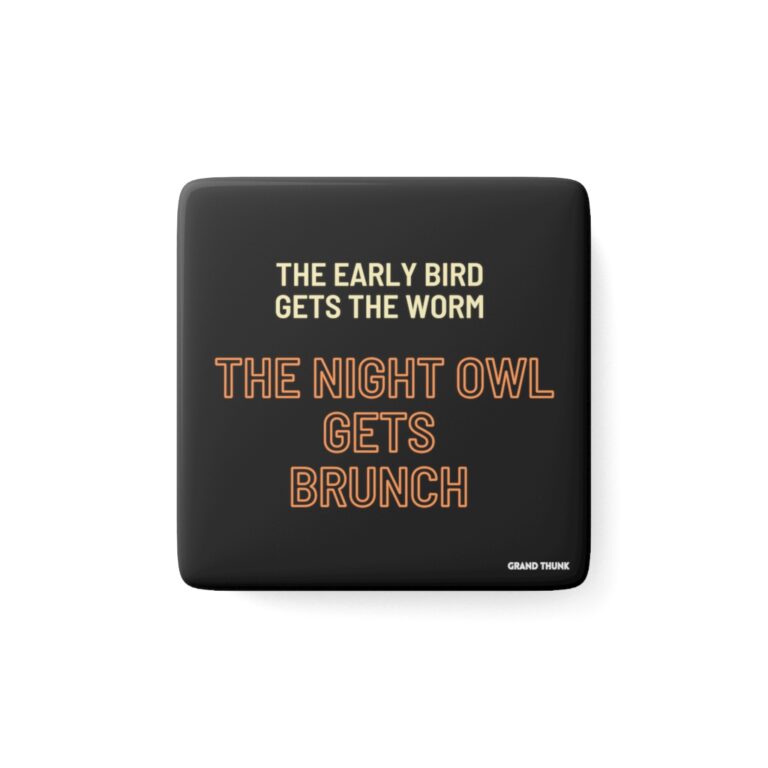 Night Owl Brunch Refrigerator magnet, front view.