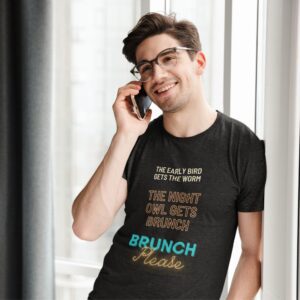 Brunch Please t-shirt worn by a man.