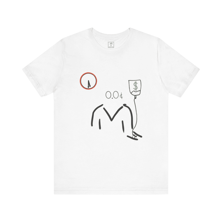 Capital Transfusion t-shirt, white color, front view.