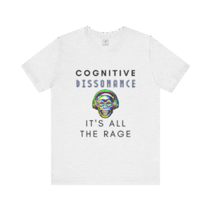 Cognitive Dissonance All The Rage Graphic t-shirt, ash color, front view.