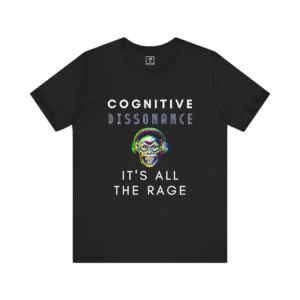 Cognitive Dissonance All The Rage Graphic t-shirt, black color, front view.