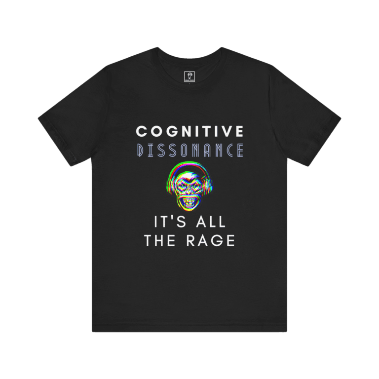 Cognitive Dissonance All The Rage Graphic t-shirt, black color, front view.