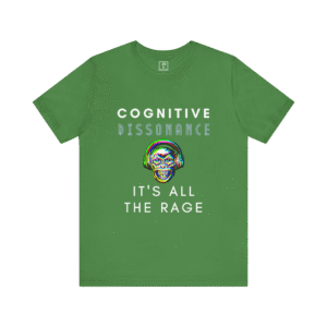 Cognitive Dissonance All The Rage Graphic t-shirt, leaf green color, front view.