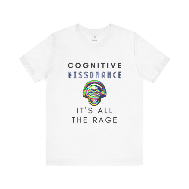 Cognitive Dissonance All The Rage Graphic t-shirt, white color, front view.