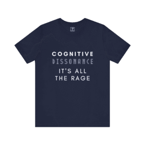 Cognitive Dissonance All The Rage t-shirt, navy color, front view.