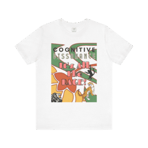 Deco Jungle t-shirt, white color, front view.