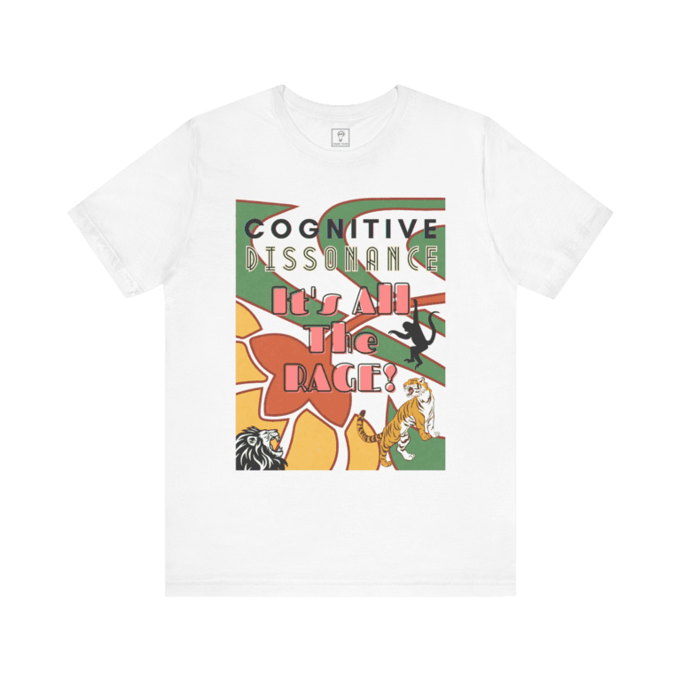 Deco Jungle t-shirt, white color, front view.