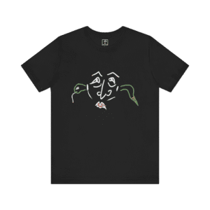 Gossip Snake t-shirt, black color, front view.