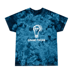 Grand Thunk tie dye crystal, navy color, front view.