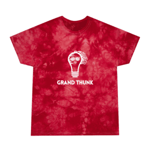 Grand Thunk tie dye crystal, red color, front view.