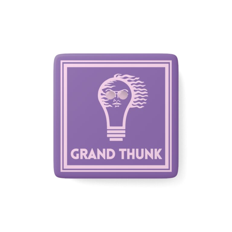 Pink Pastel Grand Thunk refrigerator magnet, front view.