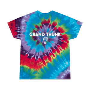 Grand Thunk tie dye spiral, front view.