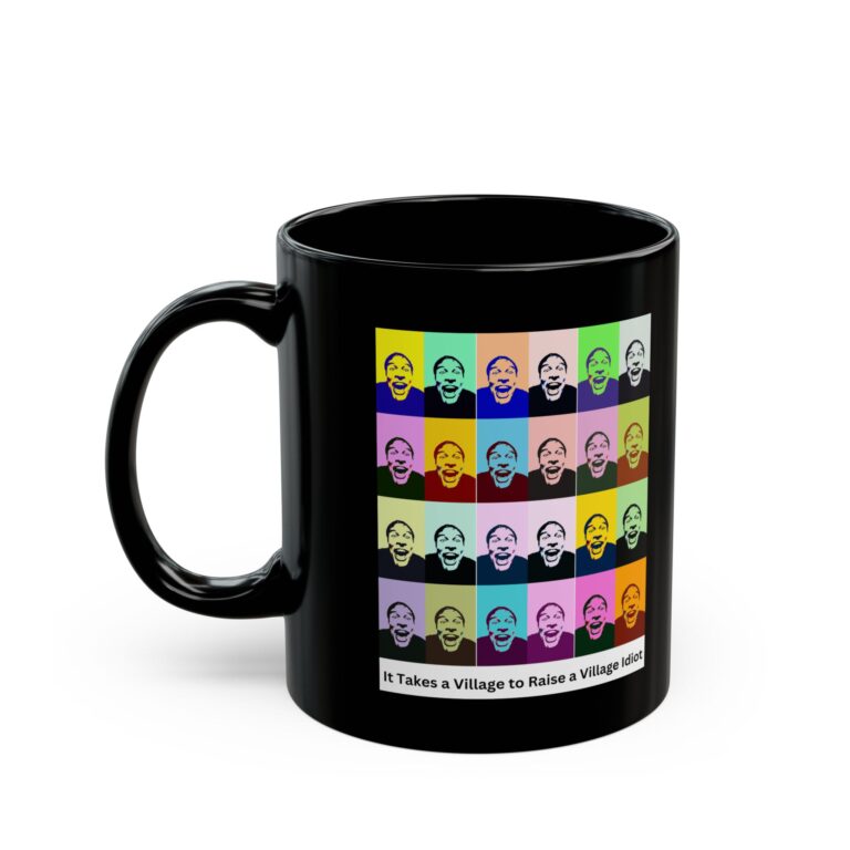 "It Takes A Village" coffee mug, left side