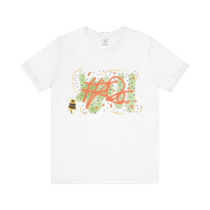 LSD Bee t-shirt, white color, front view.