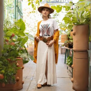 Nature Moderne t-shirt worn by a woman.
