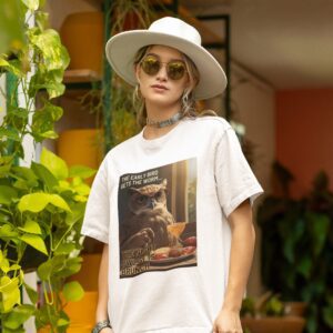 Night Owl t-shirt worn by a woman.