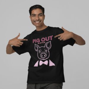 Pig Out In Style t-shirt worn by a man.
