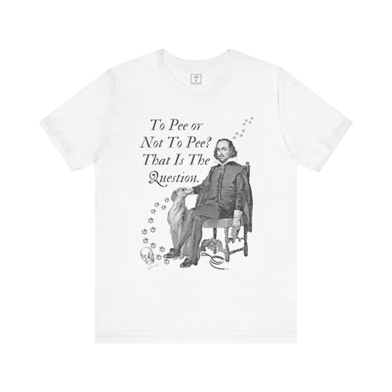 To Pee Or Not To Pee t-shirt, white color, front view.