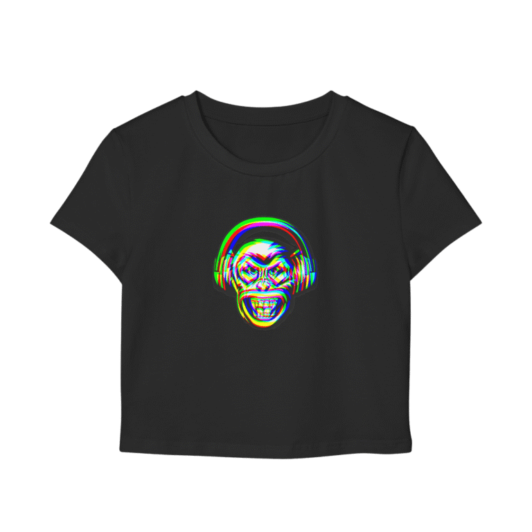 Monkeyhead Women's Baby Tee Black - front view