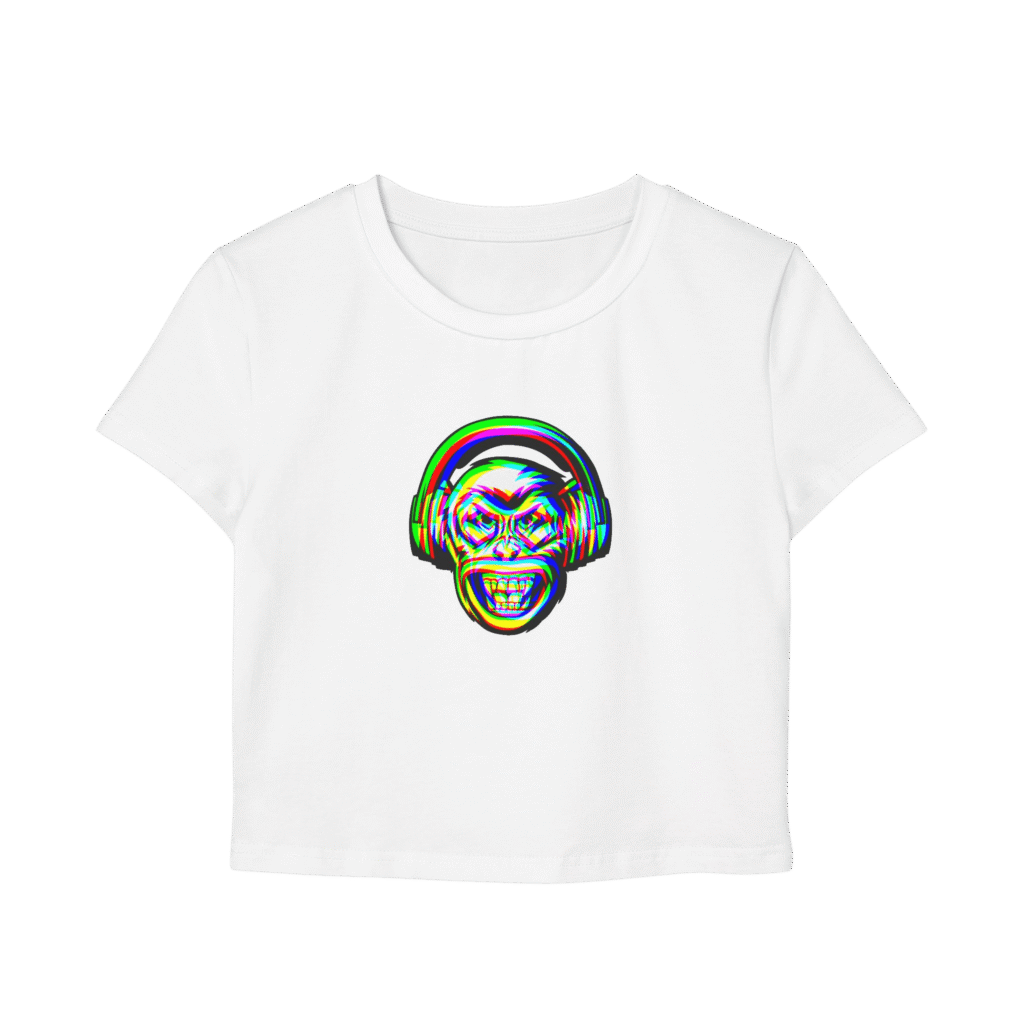 Monkeyhead Women's Baby Tee White - front view