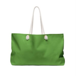 Green Weekender Bag, back view.