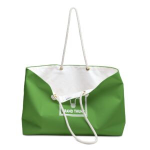 Green Weekender Bag, open.