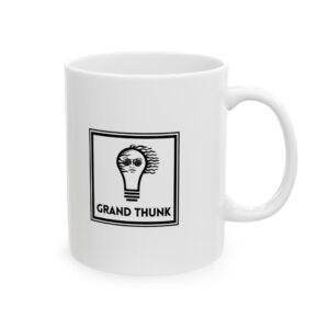 Take Off The Mask 11oz ceramic mug, right side.